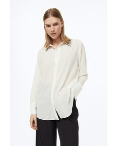 Sequin-collared Shirt White/silver-coloured