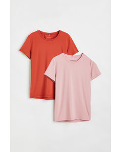 2-pack Sports Tops Red/light Pink
