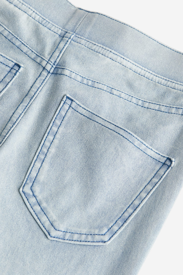 H&M Flared Jersey Trousers Light Denim Blue