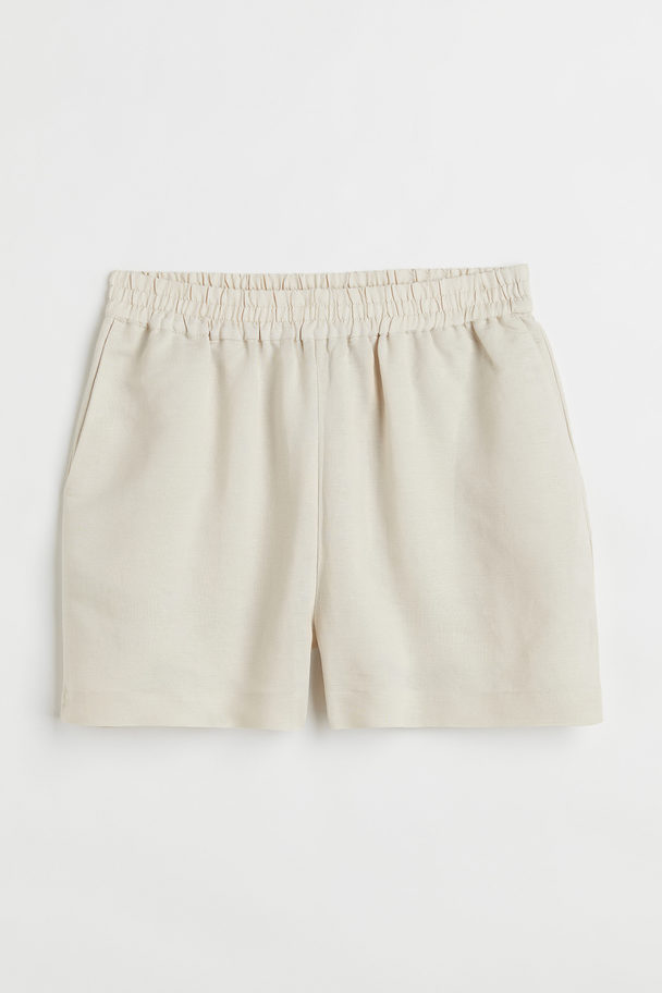 H&M Shorts aus Leinenmischung Hellbeige