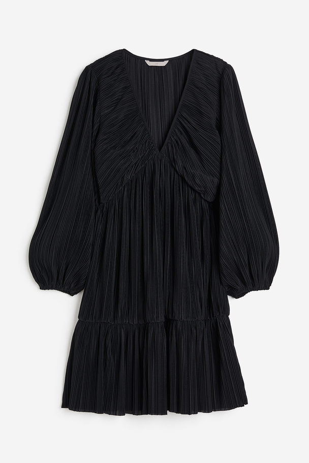 H&M Pleated Jersey Dress Black