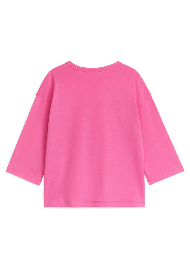 ARKET Oversized T-shirt Med Lange Ærmer Pink