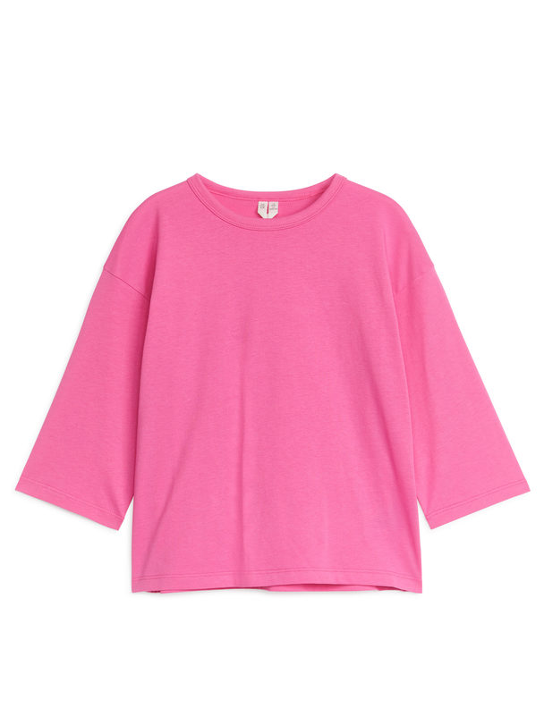 ARKET Oversize-T-Shirt mit langen Ärmeln Rosa