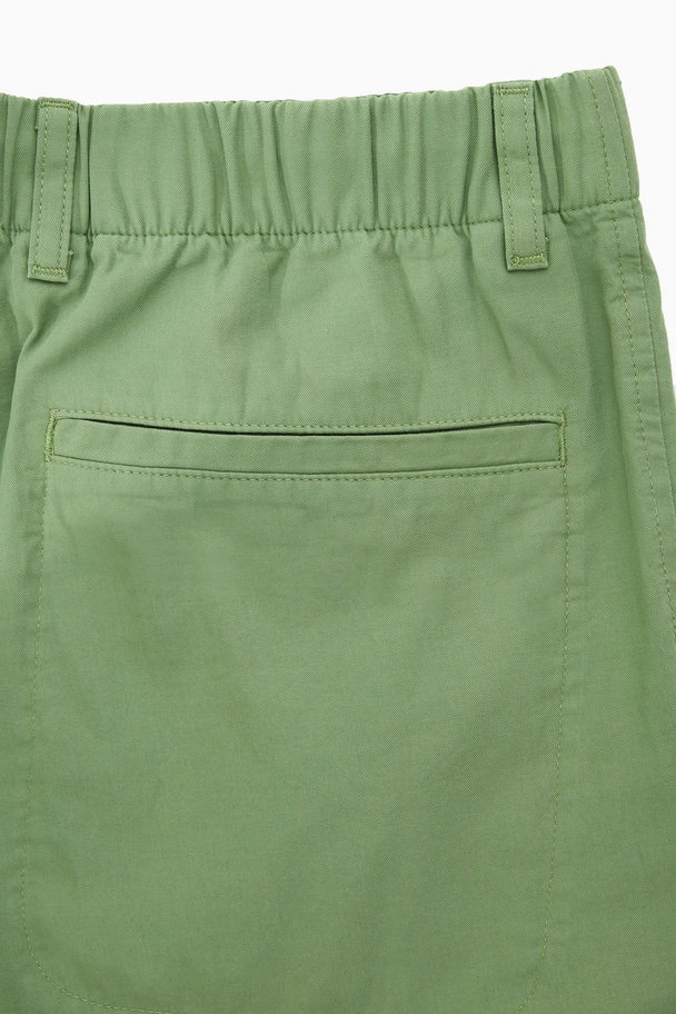 COS Elasticated Straight-leg Trousers Green