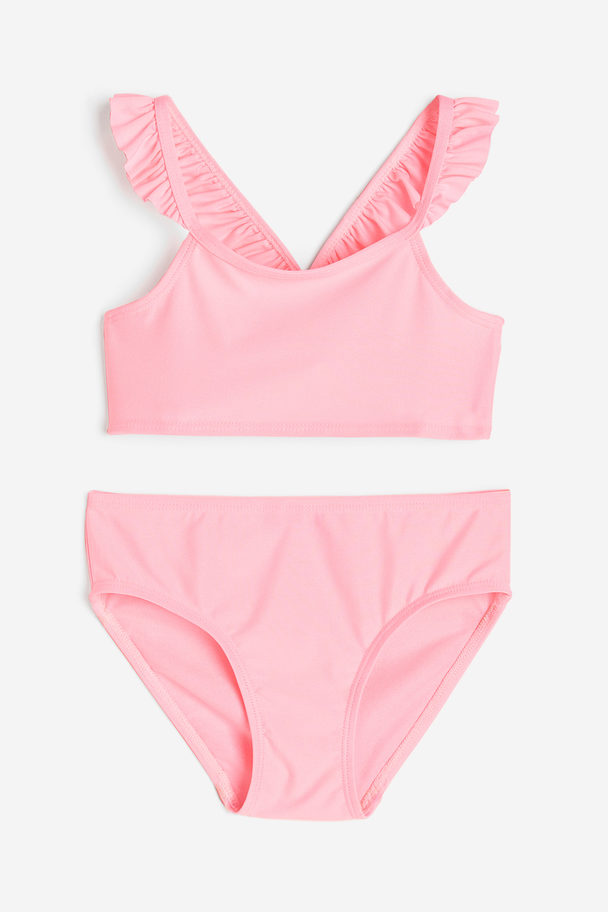 H&M Flounce-trimmed Bikini Pink