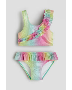 Bikini Met Volants Groen/roze