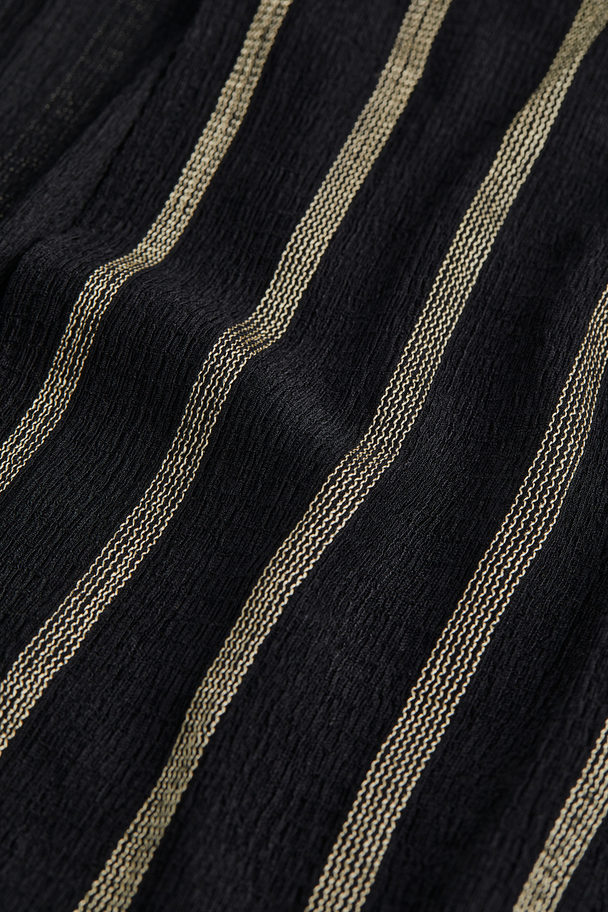 H&M Wrapover Dress Black/striped
