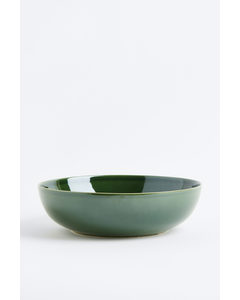 Stoneware Serving Bowl Dark Green