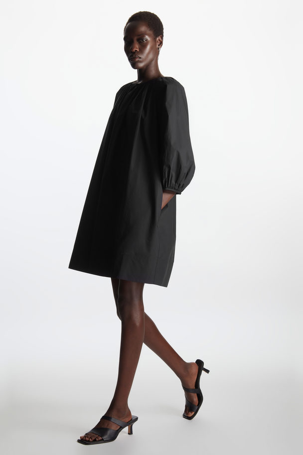 COS Relaxed-fit Puff Sleeve Dress Black
