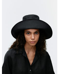 Linen Hat Black