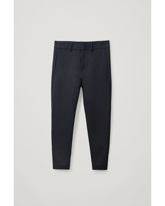 COS Slim-fit Zipped Hem Trousers Navy