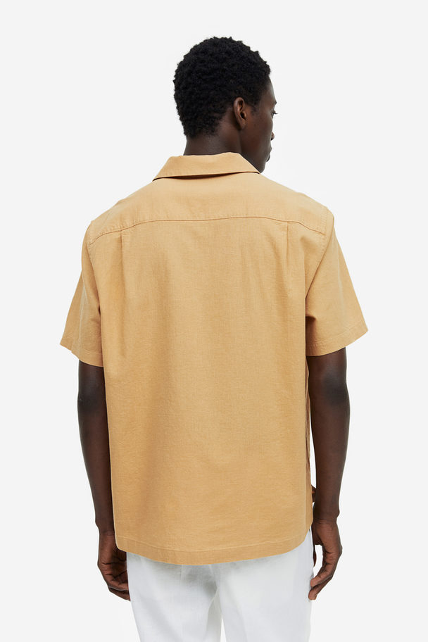 H&M Overhemd Van Linnenmix – Regular Fit Beige