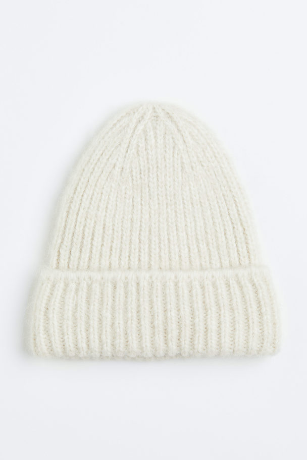 H&M Knitted Hat Natural White