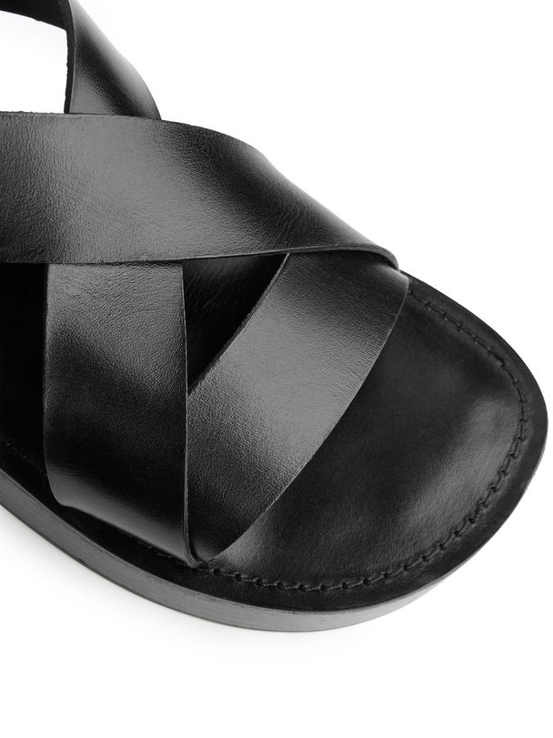 Arket Leather Strap Sandals Black