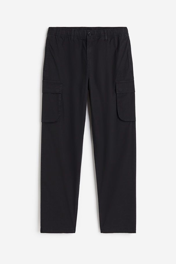 H&M Regular Fit Cargo Trousers Black