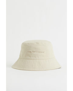 Bucket Hat aus Twill Cremefarben