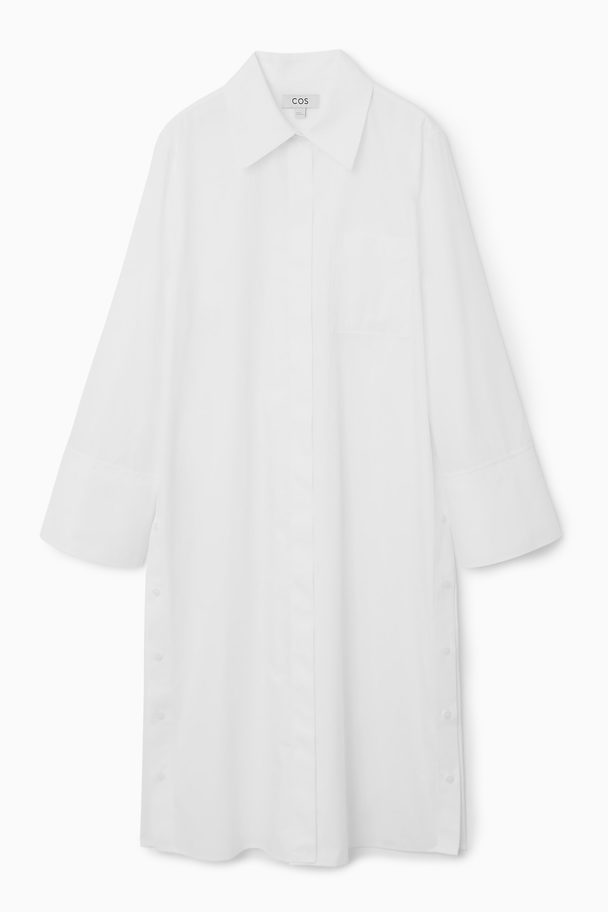 COS Deconstructed Midi Shirt Dress White