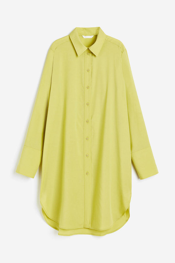 H&M Blusenkleid aus Lyocellmix Gelbgrün
