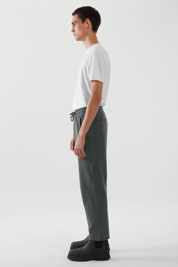 COS Relaxed-fit Drawstring Joggers Dark Green