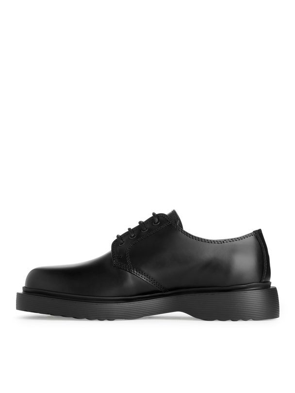 ARKET Chunky Leather Derby Shoes Black