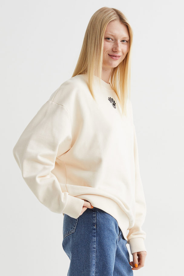 H&M Oversized Sweatshirt Light Beige/soleil