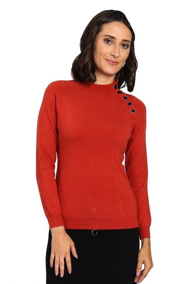 C&Jo Raglan Sleeve Sweater With Fancy Buttons
