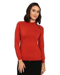 Raglan Sleeve Sweater With Fancy Buttons