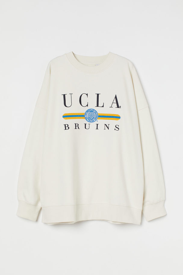 H&M Sweatshirt mit Druck Weiß/UCLA