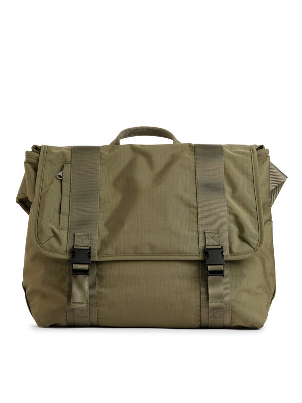 ARKET Ripstop Messenger Bag Khaki Green