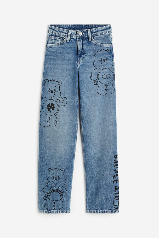H&M Wide Leg Low Jeans Denimblauw/care Bears