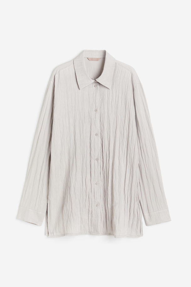 H&M Crinkleblouse Lichttaupe