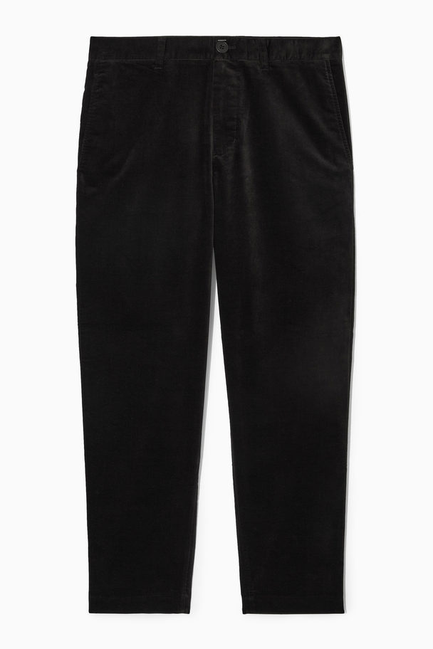 COS Straight-leg Cotton-moleskin Trousers Black