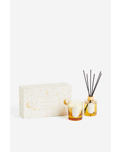 Scented Candle And Diffuser Gold-coloured