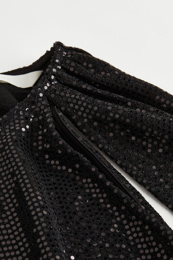 H&M Cut-out Sequined Dress Black