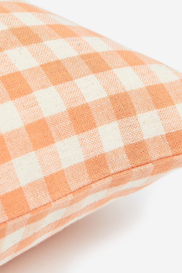 H&M HOME Checked Cushion Cover Orange/checked