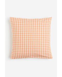 Checked Cushion Cover Orange/checked