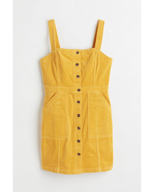 H&M Corduroy Dress Yellow