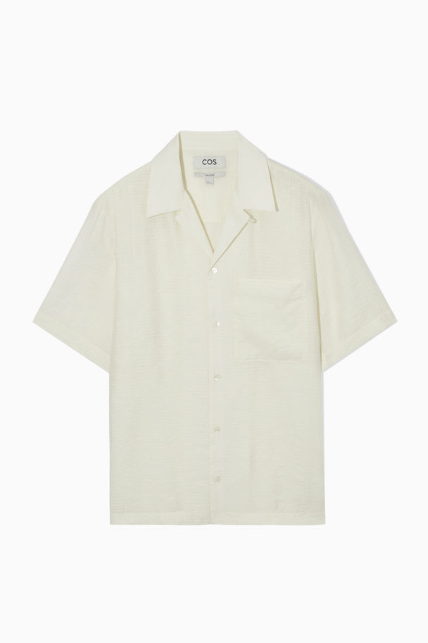 COS Textured Short-sleeved Shirt White