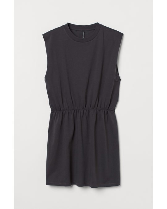 H&M Jersey Dress Grey-black