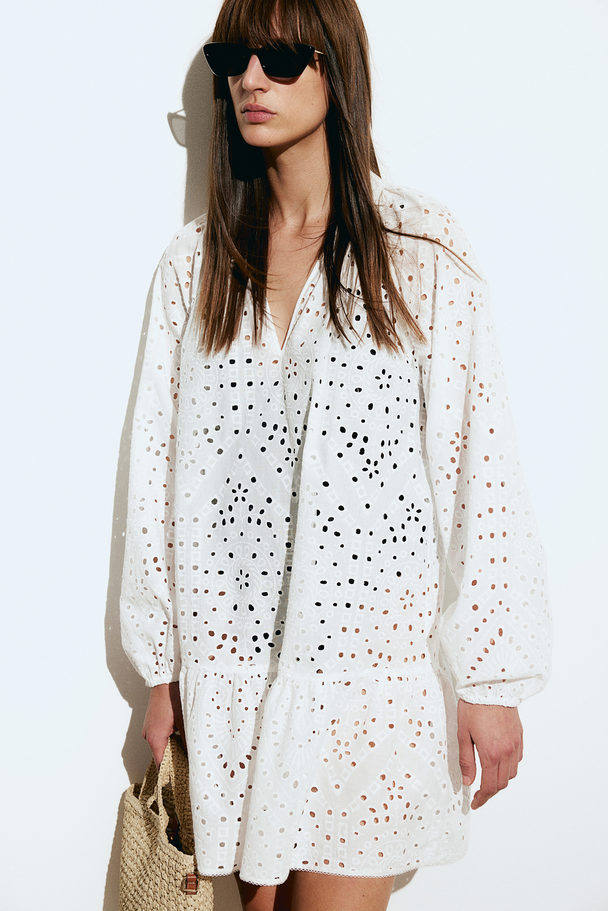 H&M Broderie Anglaise Tunic Dress White