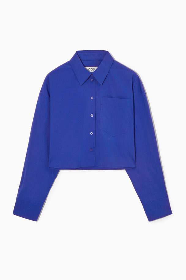 COS Cropped Poplin Shirt Cobalt Blue
