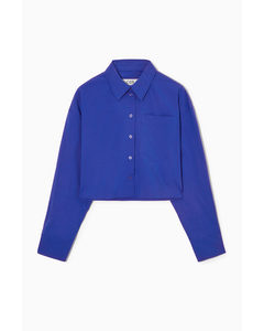 Cropped Poplin Shirt Cobalt Blue