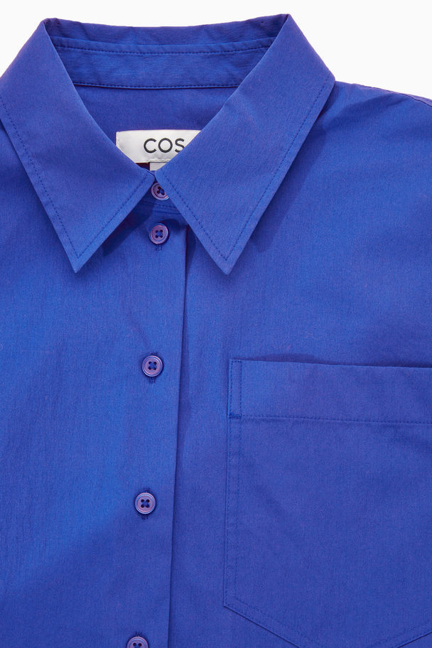 COS Cropped Poplin Shirt Cobalt Blue