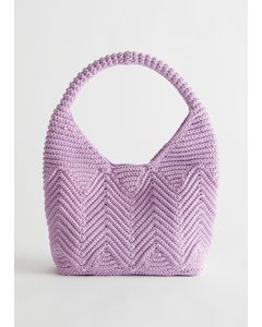 Crochet Hand Bag Purple