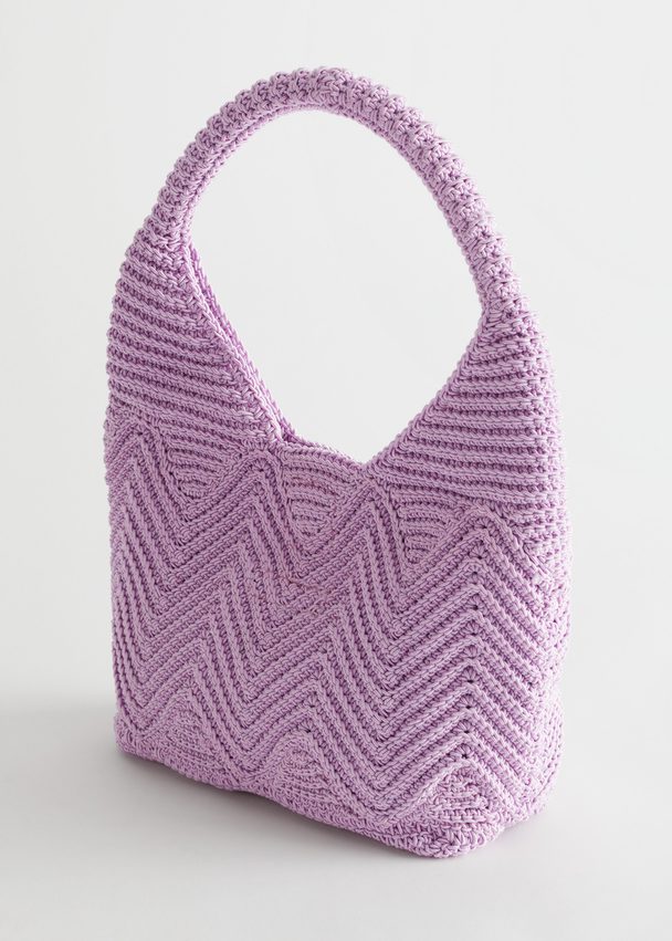 & Other Stories Crochet Hand Bag Purple