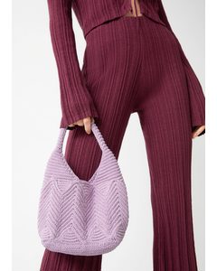Crochet Hand Bag Purple