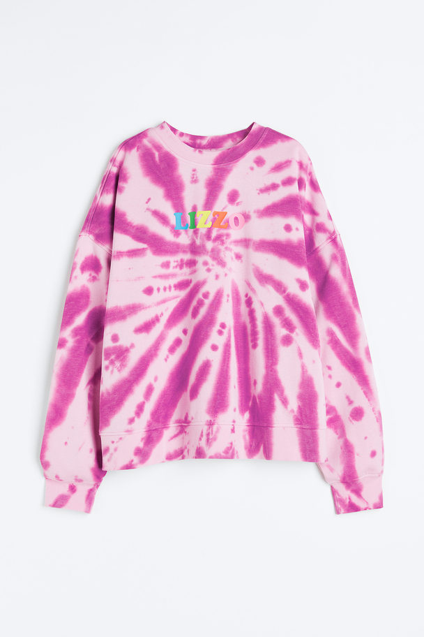 H&M Oversized Sweatshirt mit Print Lila/Lizzo