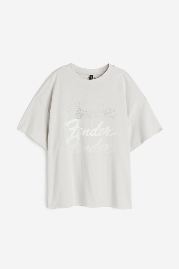 H&M Oversized T-shirt Lys Grå/fender