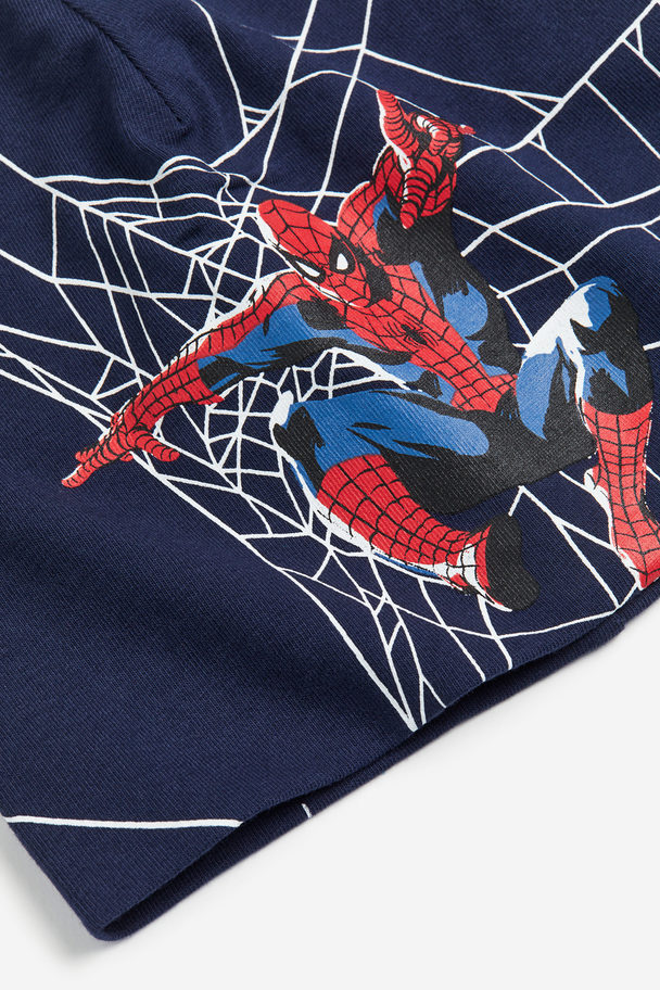 H&M Jerseymütze mit Print Dunkelblau/Spiderman