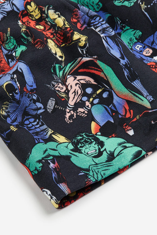 H&M Jerseymütze mit Print Schwarz/Marvel Comics